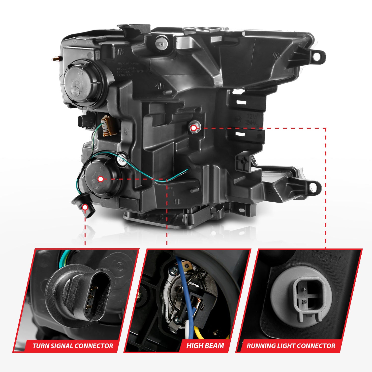 FORD F-150 18-20 PROJECTOR PLANK STYLE HEADLIGHTS BLACK