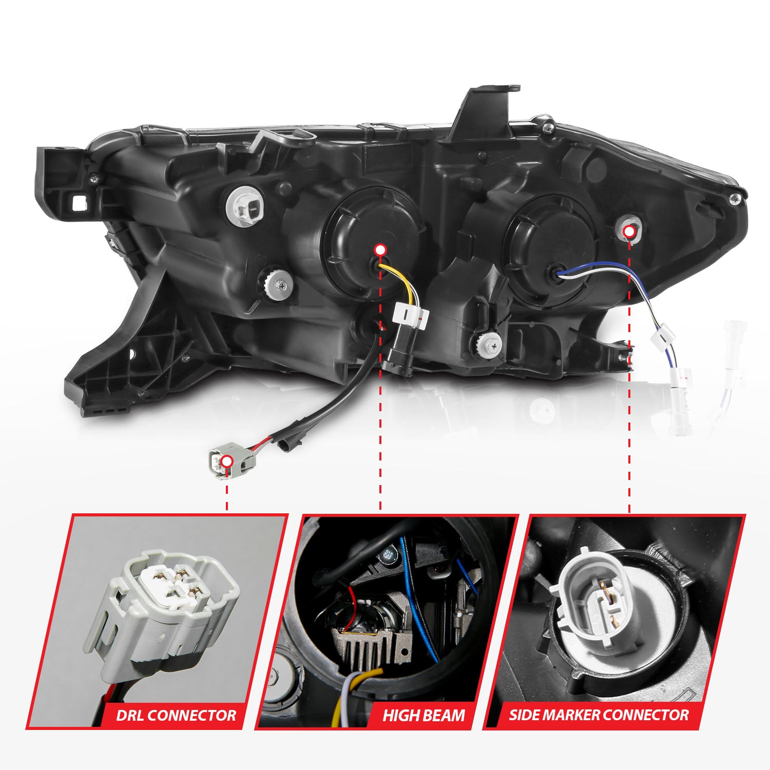 TOYOTA TACOMA 16-23 FULL LED PROJECTOR HEADLIGHTS BLACK W/ INITIATION & SEQUENTIAL (FOR HALOGEN VERSION WITH LED DRL)