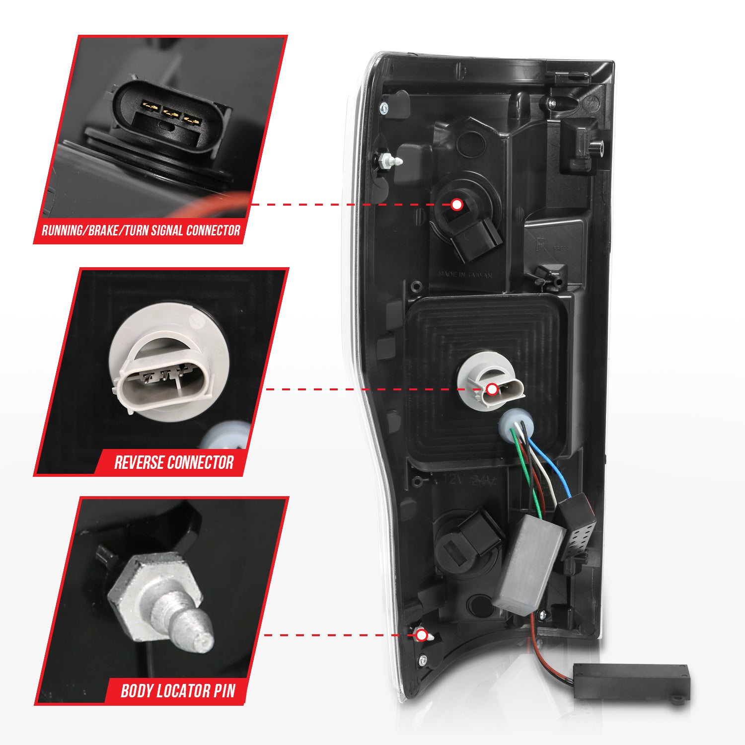 FORD F-250/350/450/550 SUPERDUTY 17-19 LED TAIL LIGHTS BLACK SMOKE LENS (RED LIGHT BAR)
