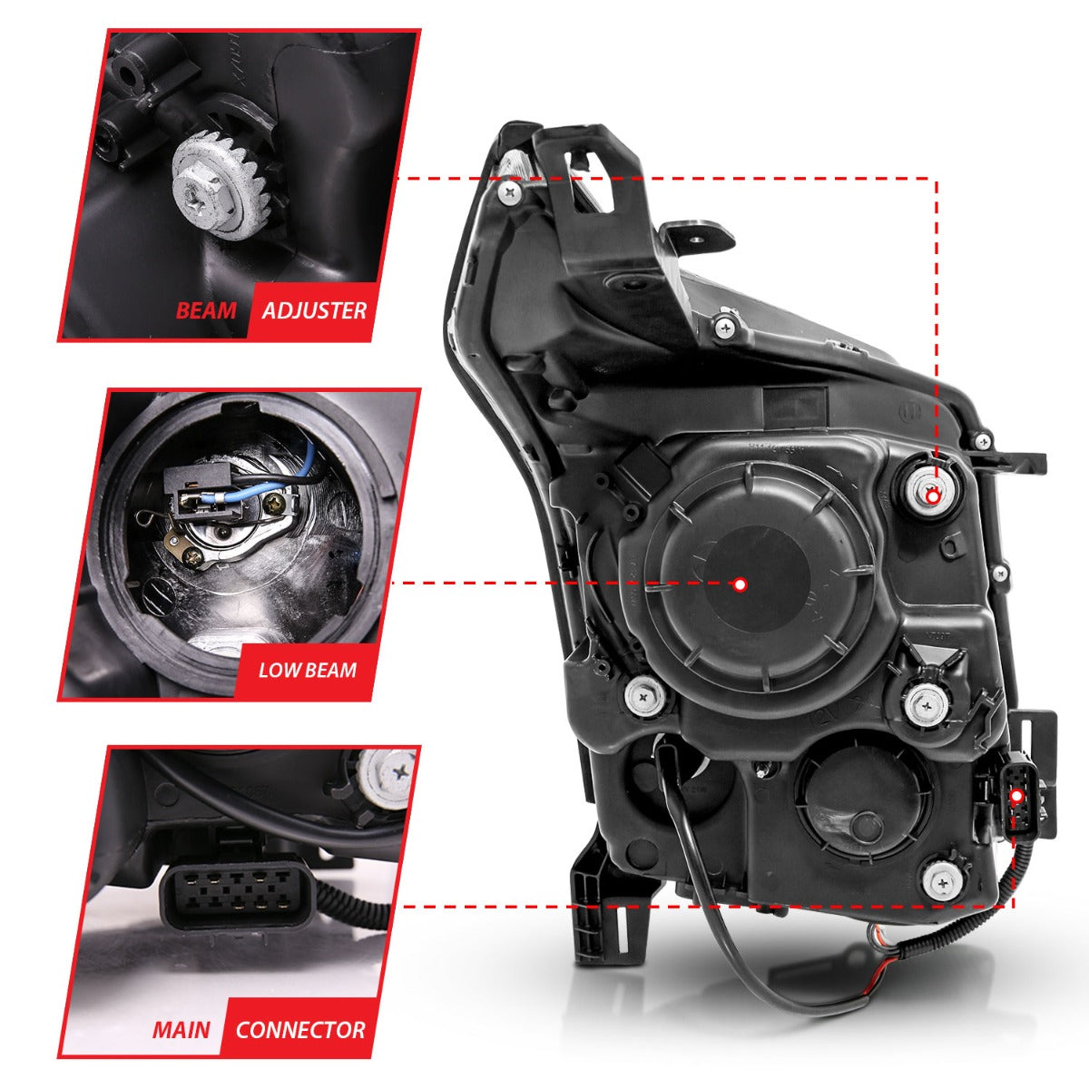 CADILLAC SRX 10-16 PROJECTOR PLANK STYLE HEADLIGHTS BLACK