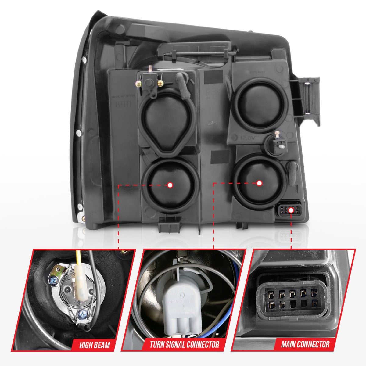 CADILLAC ESCALADE / ESCALADE ESV 03-06 PROJECTOR HEADLIGHTS CHROME W/ RX HALO (FOR HID, NO HID KIT)
