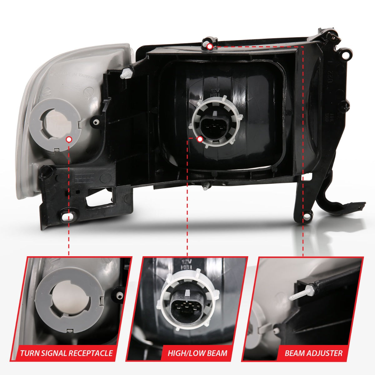 DODGE RAM 1500 94-01 / RAM 2500/3500 94-02 / RAM SPORT MODEL 94-98 CRYSTAL HEADLIGHTS CHROME W/ CORNER LIGHT 2PC