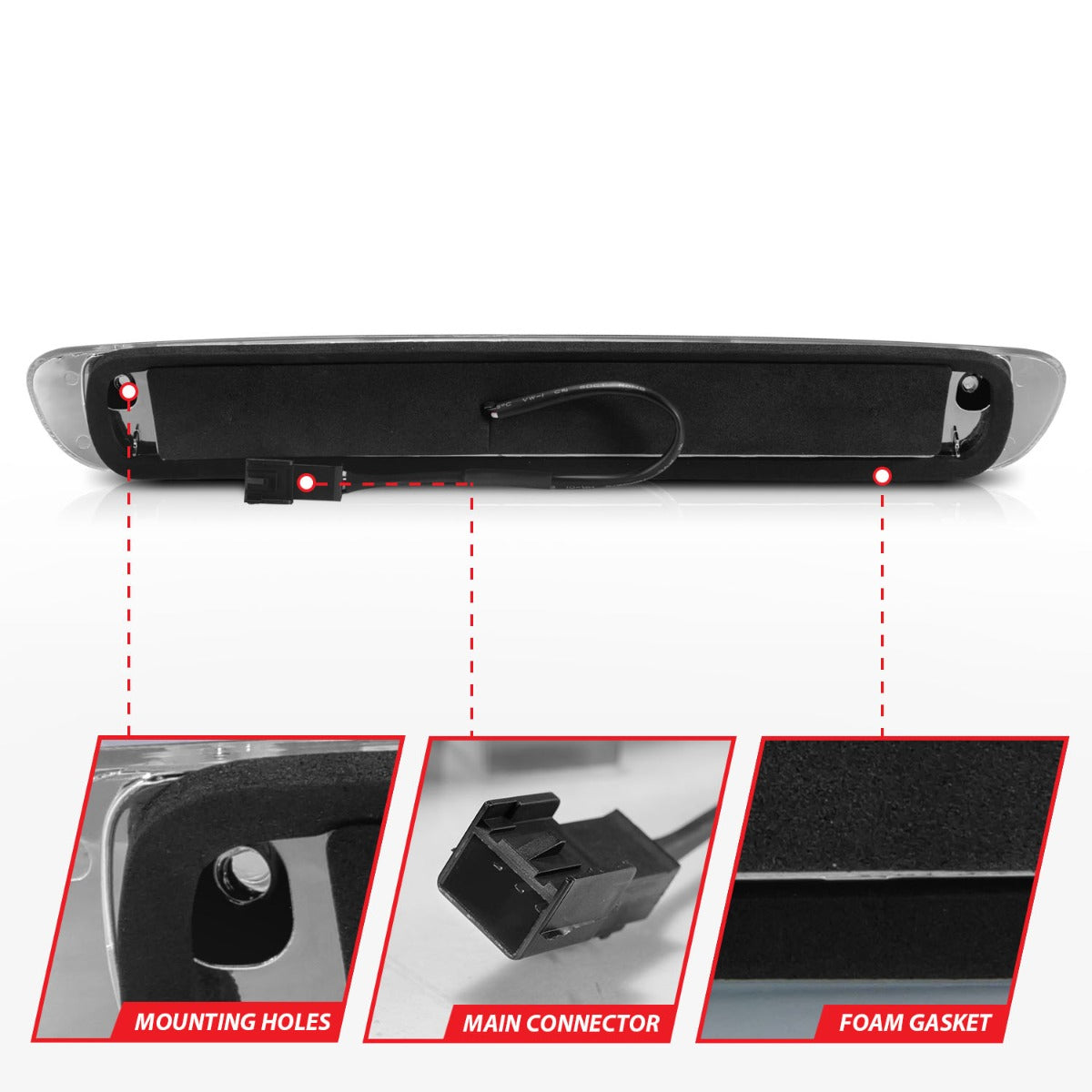 CHEVY SILVERADO / GMC SIERRA 07-13 LED 3RD BRAKE LIGHT CHROME