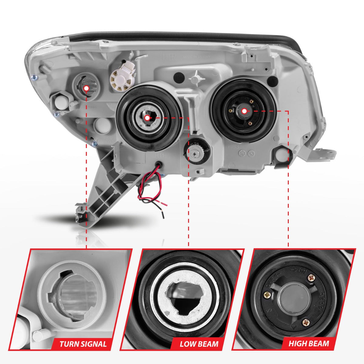 TOYOTA 4RUNNER 06-09 PROJECTOR HEADLIGHTS CHROME W/ RX HALO (NO BULBS INCLUDED)