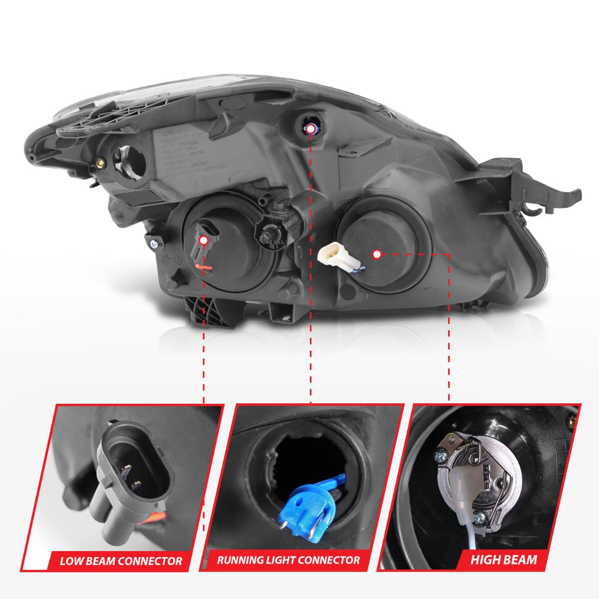 NISSAN ALTIMA 08-09 2DR PROJECTOR HEADLIGHTS BLACK W/ RX HALO