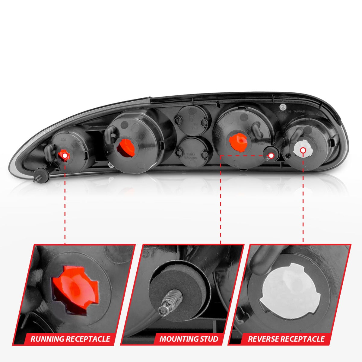 CHEVY CAMARO 93-02 TAIL LIGHTS BLACK DARK SMOKE LENS
