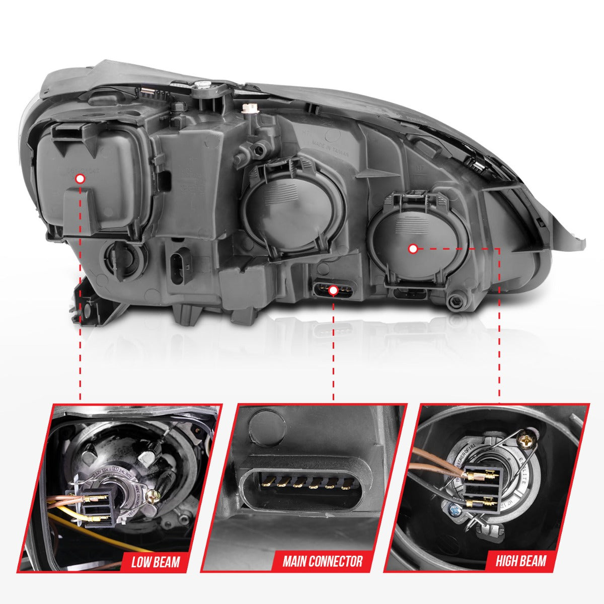 MBZ S CLASS W220 S430/S450/S500/S550/S600/S55 AMG 00-05 PROJECTOR HEADLIGHTS CHROME