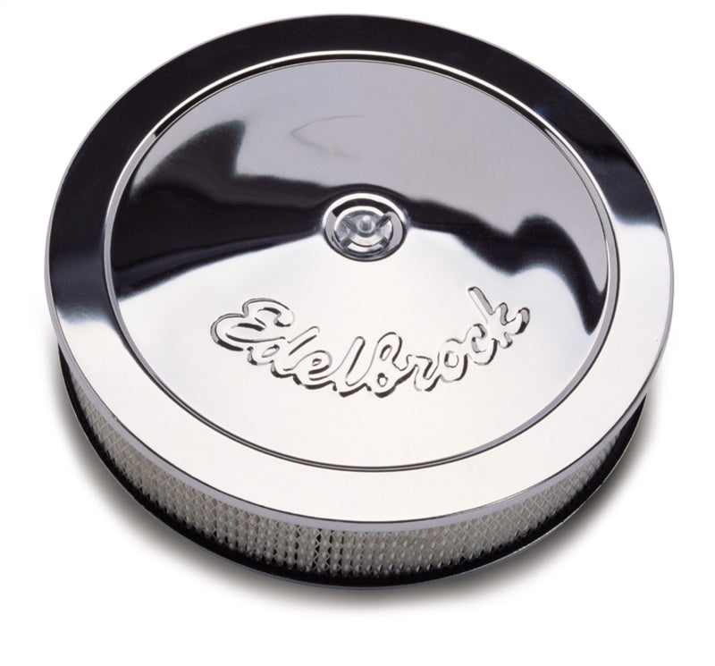 Edelbrock Air Cleaner Pro-Flo Series Round Steel Top Paper Element 14In Dia X 3 313In Chrome-SR1 Performance