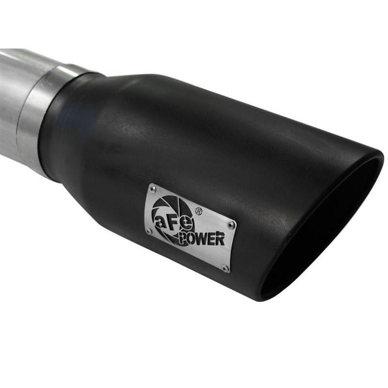 aFe Atlas 5in DPF-Back Aluminized Steel Exh Sys, Ford Diesel Trucks 08-10 V8-6.4L (td) Black tip-SR1 Performance