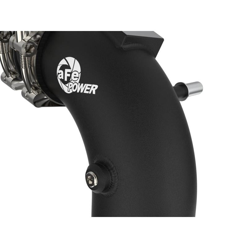 aFe 21+ Ford F-150 V6-3.5L (tt) BladeRunner 3in to 3.5in Aluminum Cold Charge Pipe Black-SR1 Performance