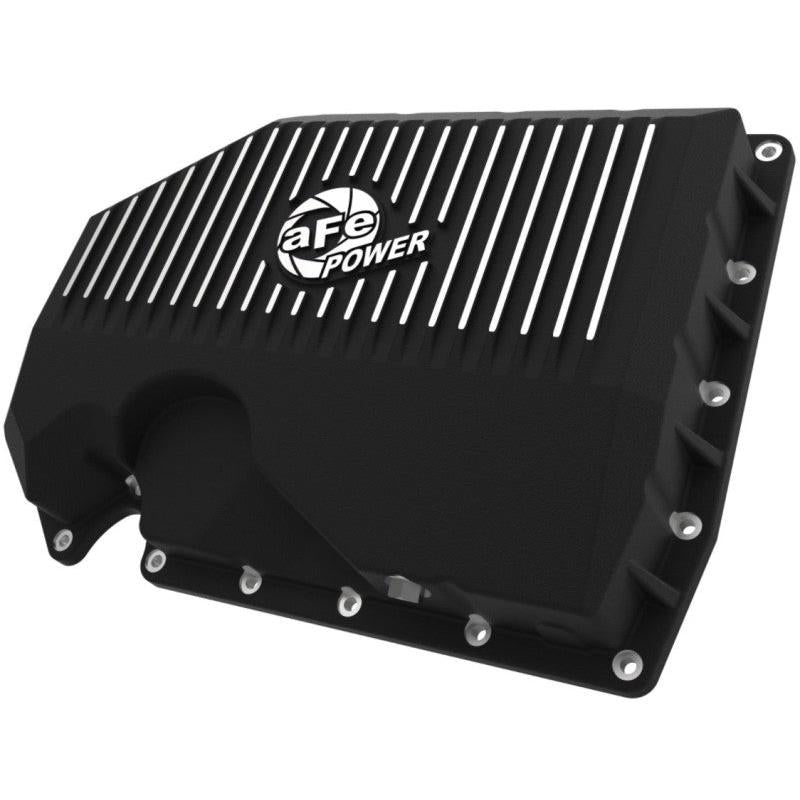 aFe 05-19 VW 1.8L/2.0L w/o Oil Sensor Engine Oil Pan Black POWER Street Series w/ Machined Fins