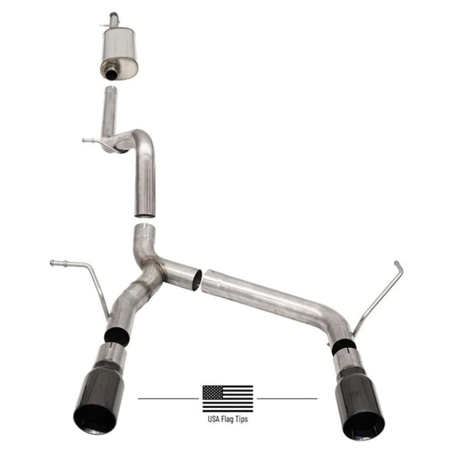 Corsa 2018-2024 Jeep Wrangler JLU 3.6L 2.75in Sport Cat-Back Exhaust w/ Black Tips-SR1 Performance