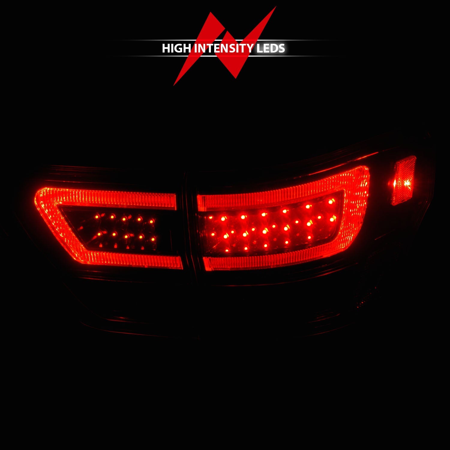 JEEP GRAND CHEROKEE 11-13 LED LIGHT BAR TAIL LIGHTS 4PCS BLACK CLEAR LENS