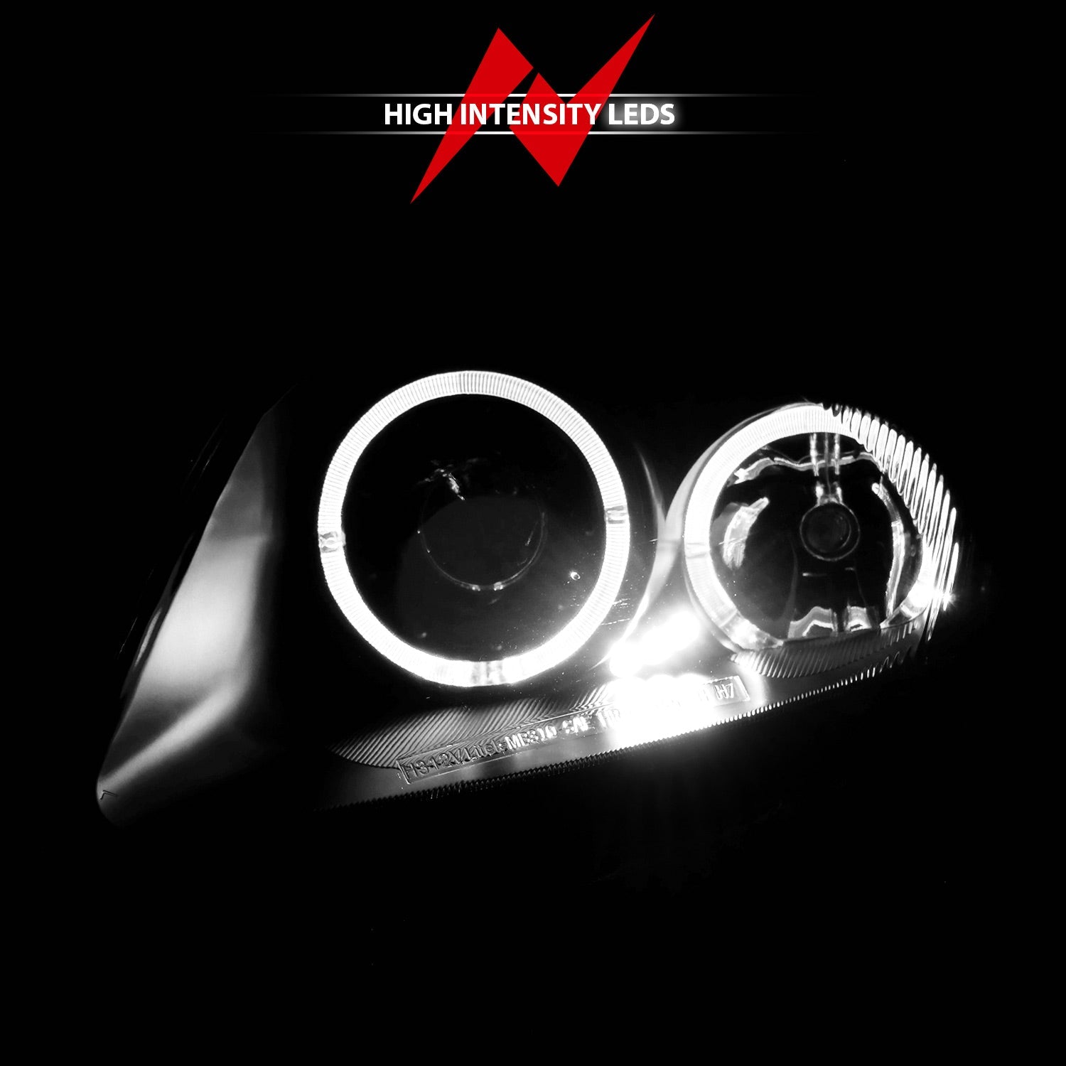 MITSUBISHI ECLIPSE 00-05 PROJECTOR HEADLIGHTS 2 HALOS BLACK
