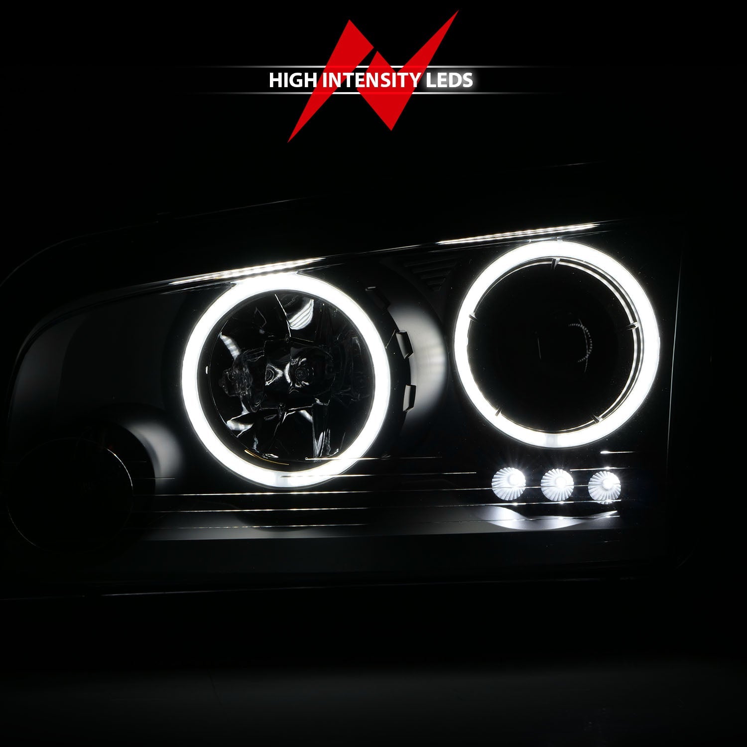 DODGE CHARGER 06-10 PROJECTOR HALO HEADLIGHTS BLACK W/ RX HALO (FOR HALOGEN MODELS ONLY)