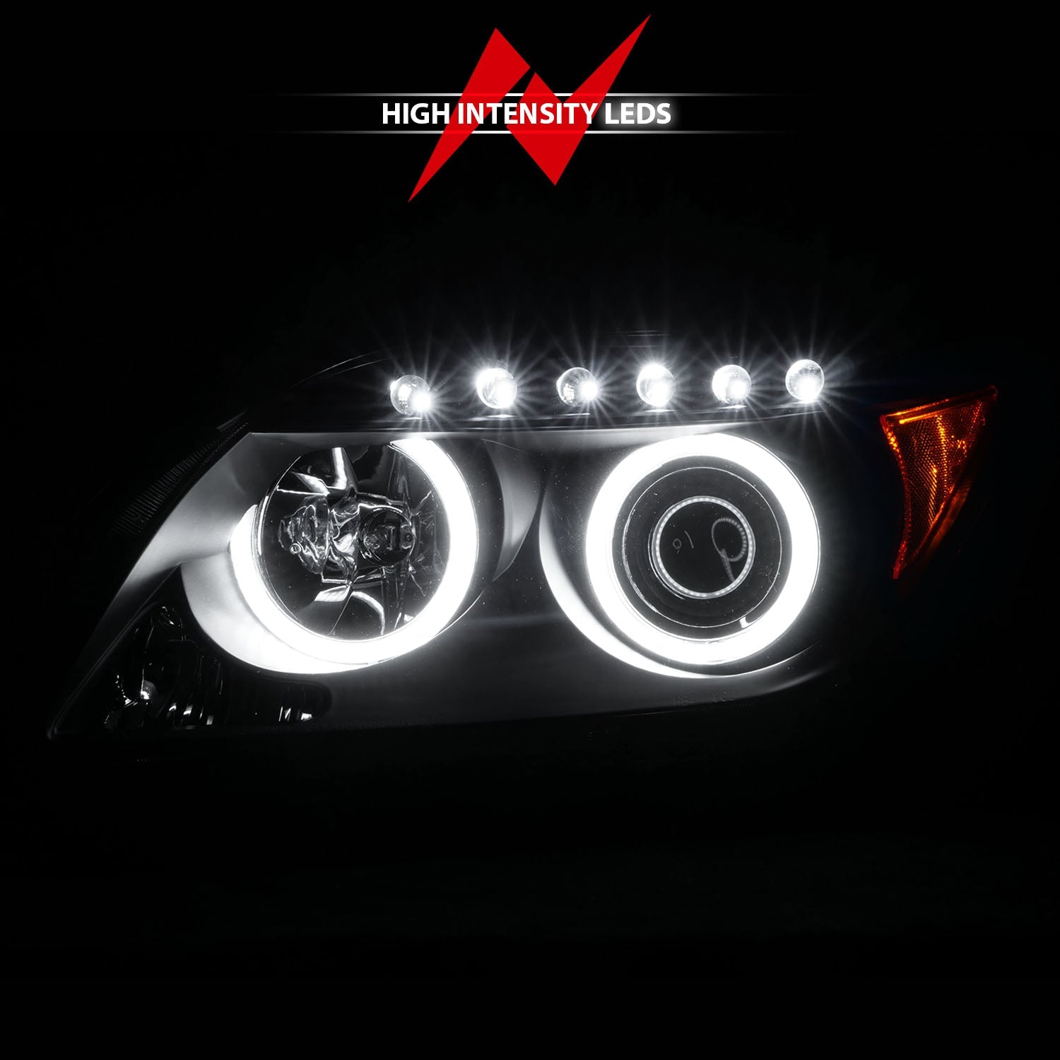 SCION TC 05-10 PROJECTOR HEADLIGHTS BLACK W/ RX HALO