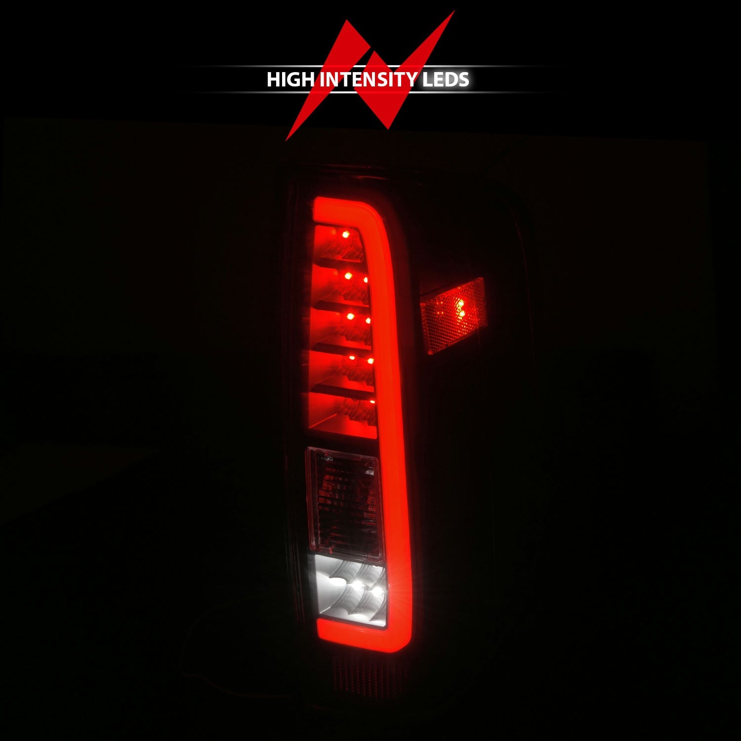 NISSAN FRONTIER 05-21 / SUZUKI EQUATOR 09-12 LED C BAR TAIL LIGHTS BLACK CLEAR LENS