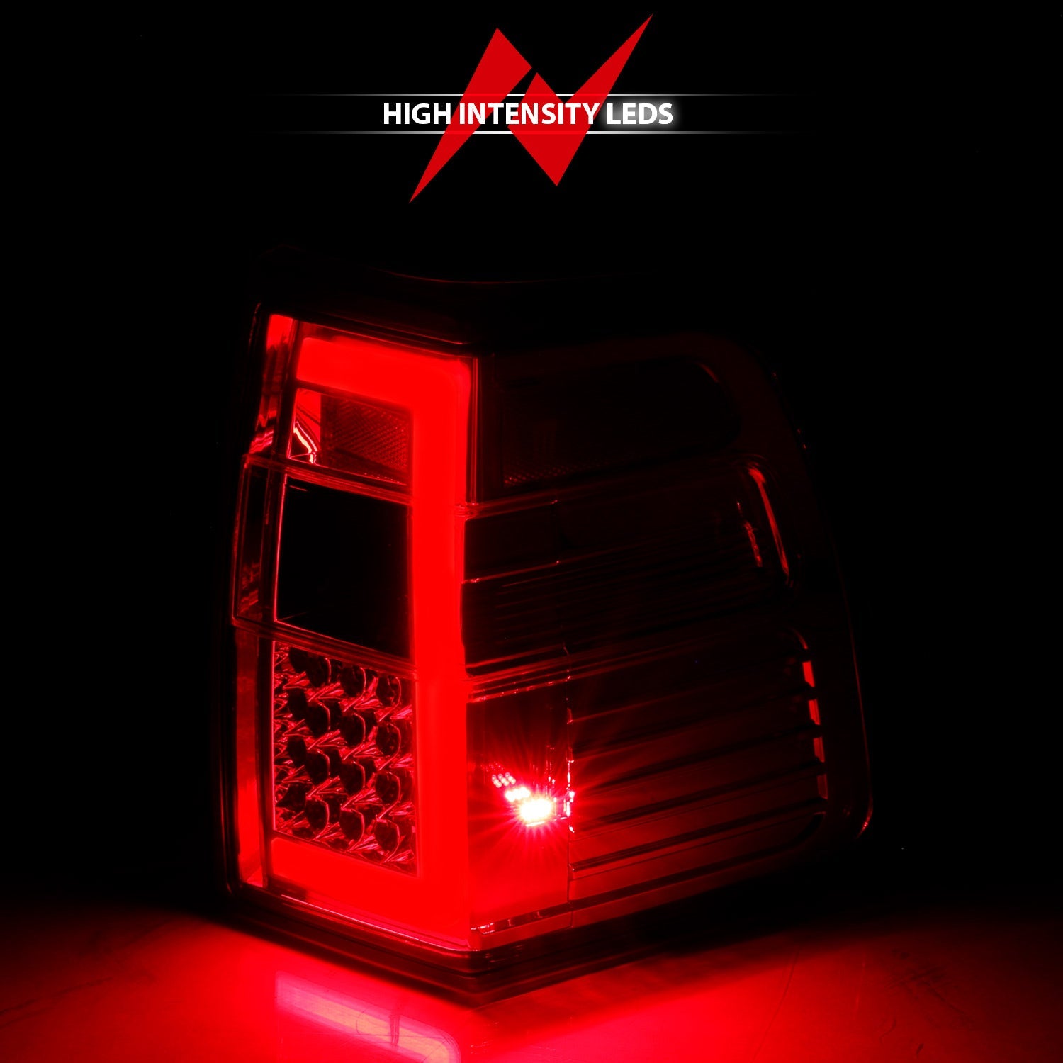FORD EXPEDITION 07-17 LED C BAR STYLE TAIL LIGHTS CHROME RED/CLEAR LENS W/ SEQUENTIAL SIGNAL
