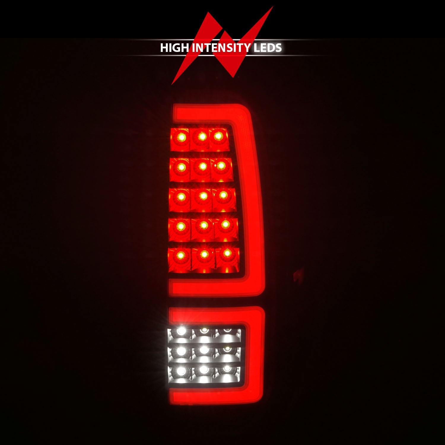 TOYOTA TUNDRA 14-21 FULL LED TAIL LIGHTS BLACK SMOKE LENS W/ SEQUENTIAL SIGNAL (RED LIGHT BAR)