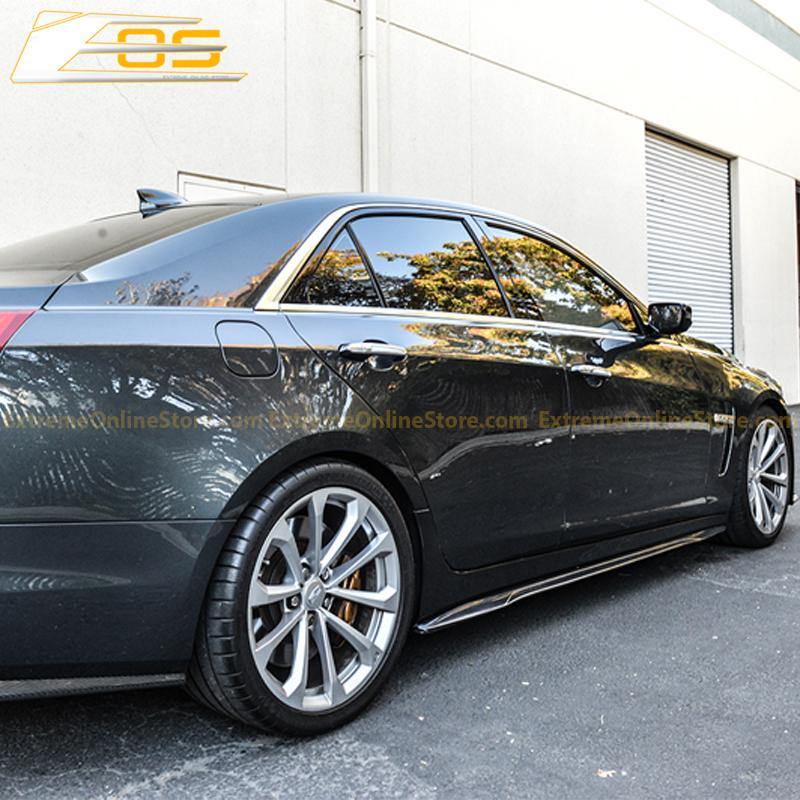 16-Present Cadillac CTS-V Carbon Fiber Side Skirts Rocker Panels - ExtremeOnlineStore