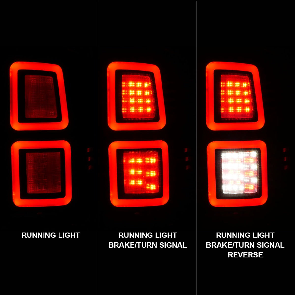 DODGE RAM 1500 09-18 / 2500/3500 10-18 FULL LED TAIL LIGHTS BLACK CLEAR LENS (NOT FOR OE LED TAIL LIGHT MODELS)