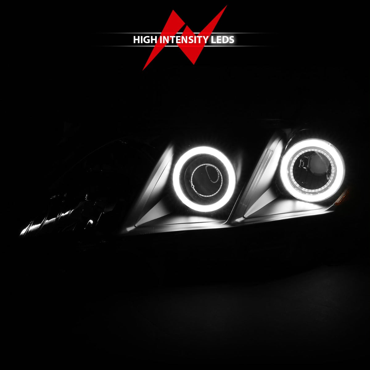 TOYOTA CAMRY 07-09 PROJECTOR HEADLIGHTS BLACK W/ RX HALO