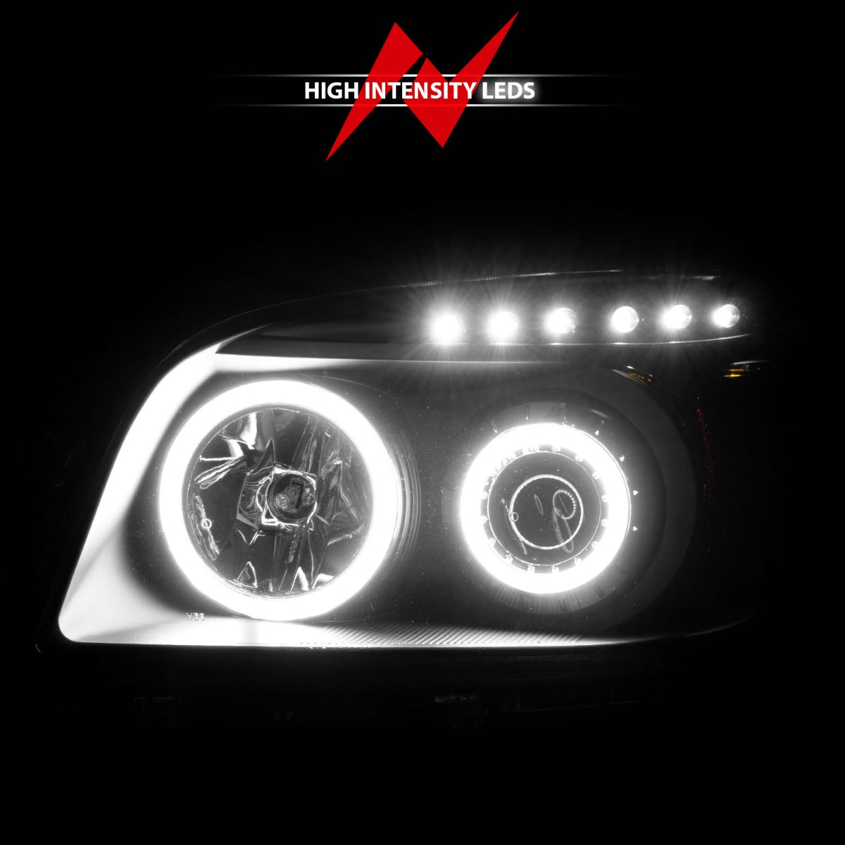 TOYOTA RAV-4 06-08 PROJECTOR HEADLIGHTS BLACK W/ RX HALO