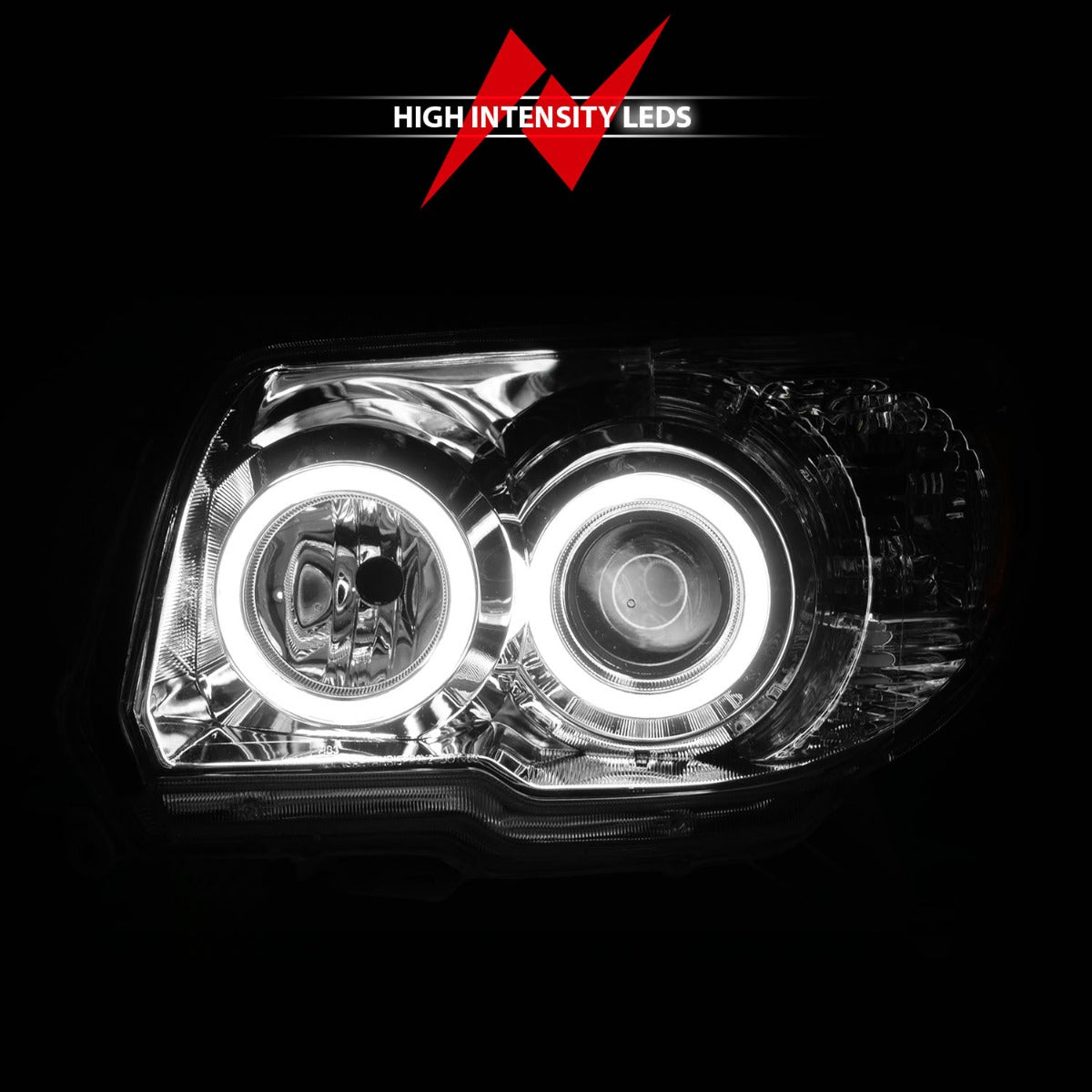 TOYOTA 4RUNNER 06-09 PROJECTOR HEADLIGHTS CHROME W/ RX HALO (NO BULBS INCLUDED)