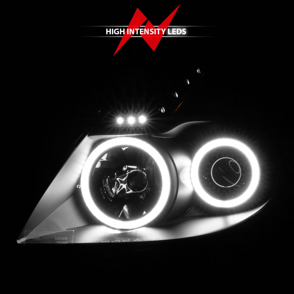 NISSAN ALTIMA 08-09 2DR PROJECTOR HEADLIGHTS BLACK W/ RX HALO
