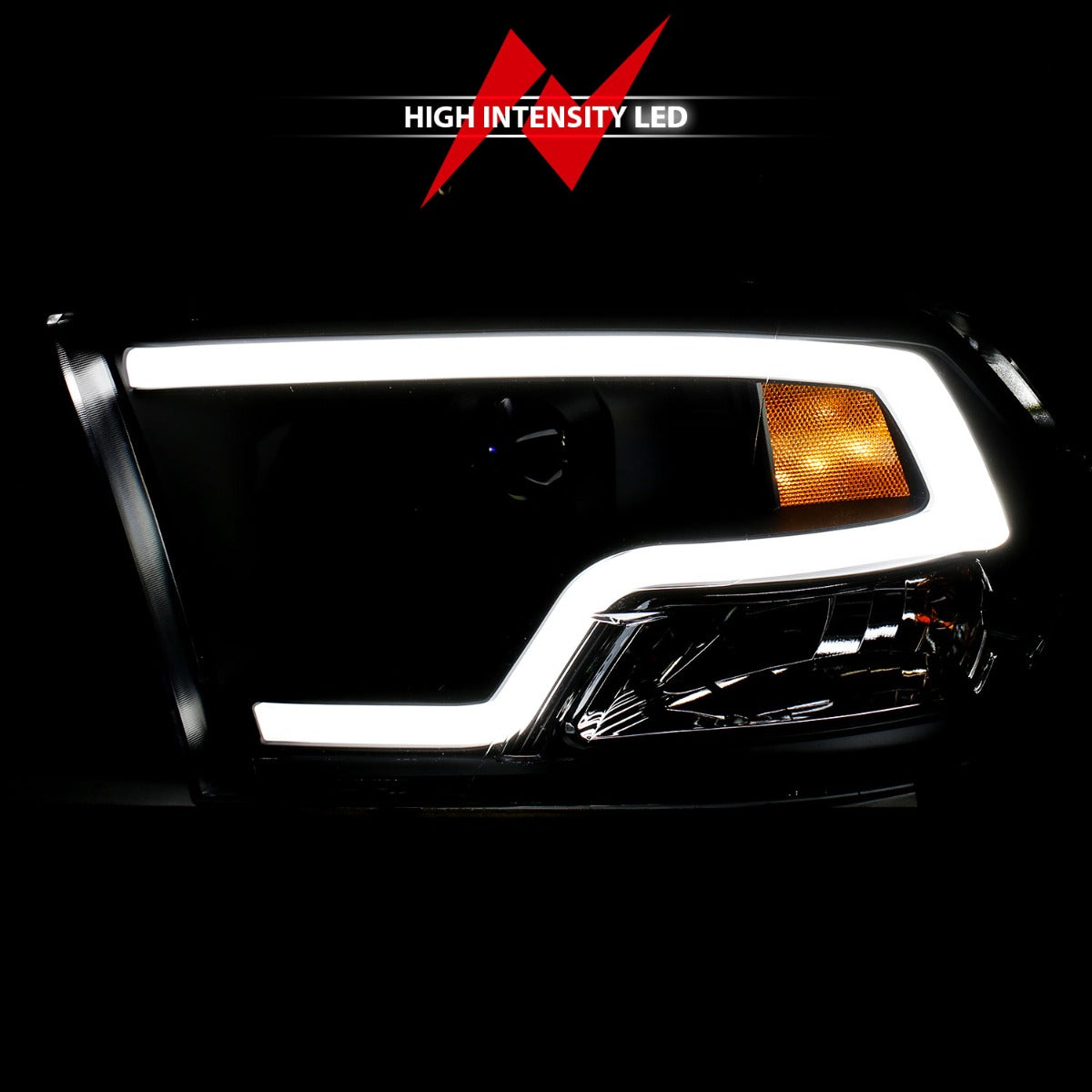 DODGE RAM 1500 09-18 / RAM 2500/3500 10-18 PROJECTOR PLANK STYLE HEADLIGHTS BLACK CLEAR (FOR NON-PROJECTOR MODELS)