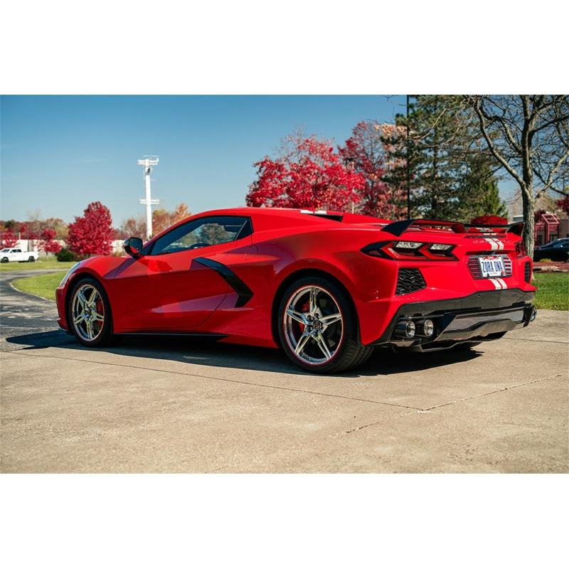 Corsa 2020-2024 Chevrolet Corvette C8 RWD 3in Track Cat-Back Delete Exhaust w/4.5in CF PolishedTips