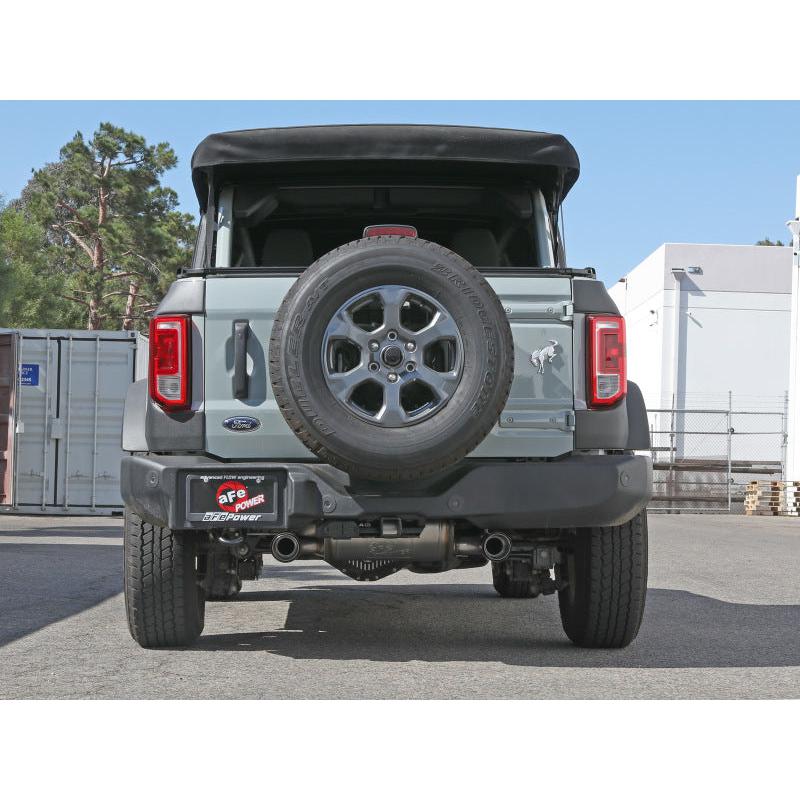 aFe 2021+ Ford Bronco L4-2.3L (t) / V6-2.7L (tt) Vulcan 3in. to 2.5in. SS Cat-Back - Carbon-SR1 Performance