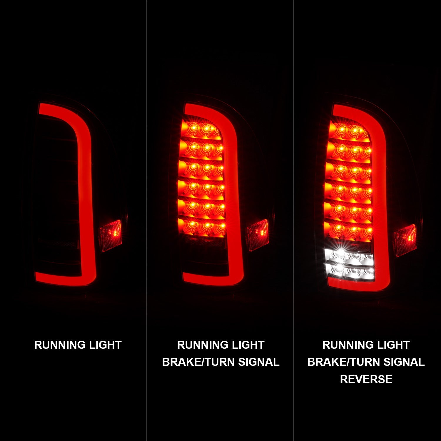 TOYOTA TACOMA 05-15 LED BAR STYLE TAIL LIGHTS BLACK CLEAR LENS W/ SEQUENTIAL SIGNAL