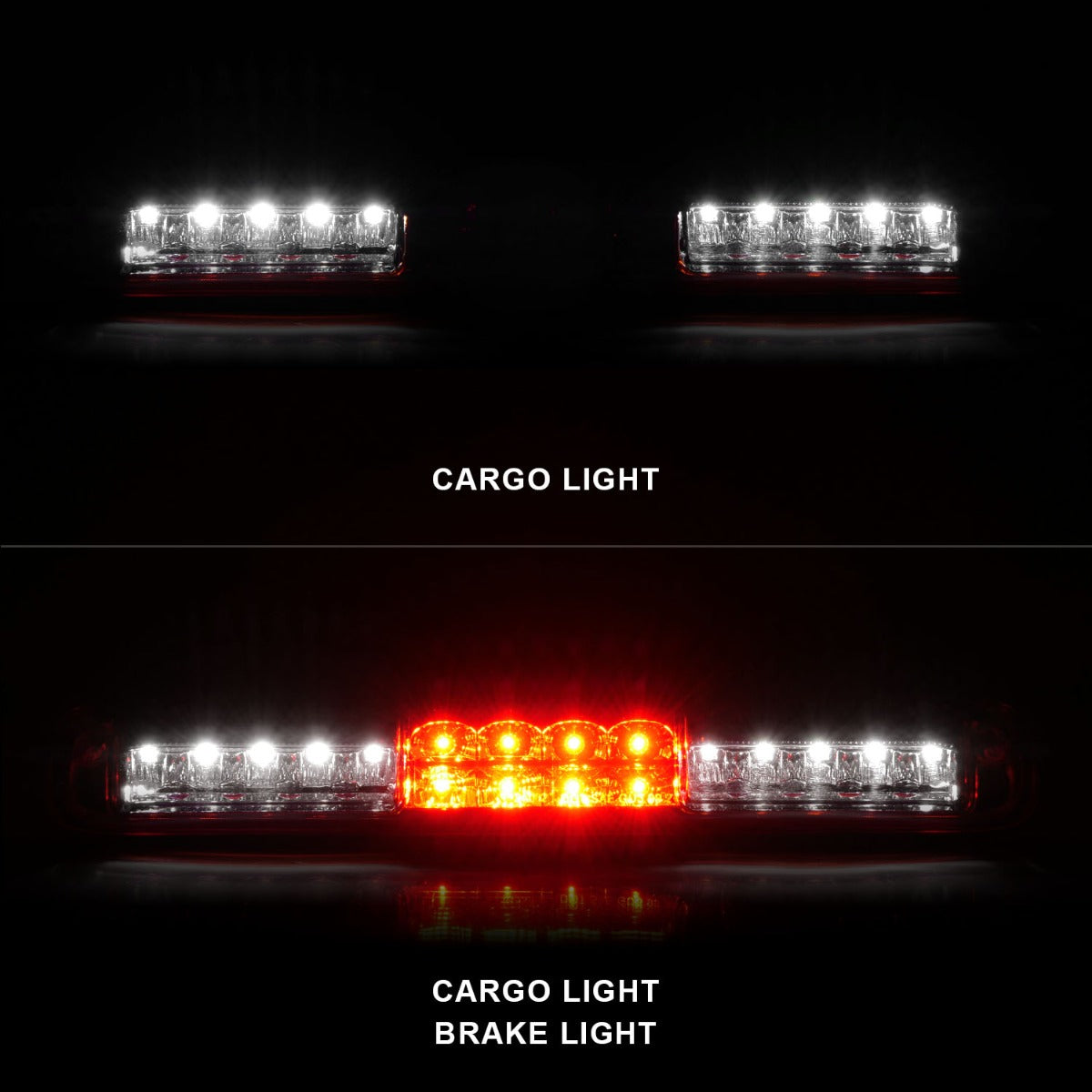 CHEVY SILVERADO / GMC SIERRA 99-07 LED 3RD BRAKE LIGHT CHROME RED/ CLEAR LENS