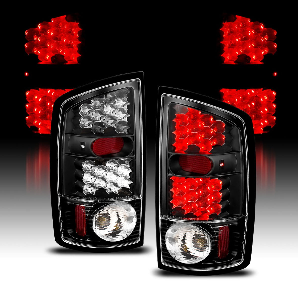 DODGE RAM 1500 02-06 / 2500/3500 03-06 LED TAIL LIGHTS BLACK