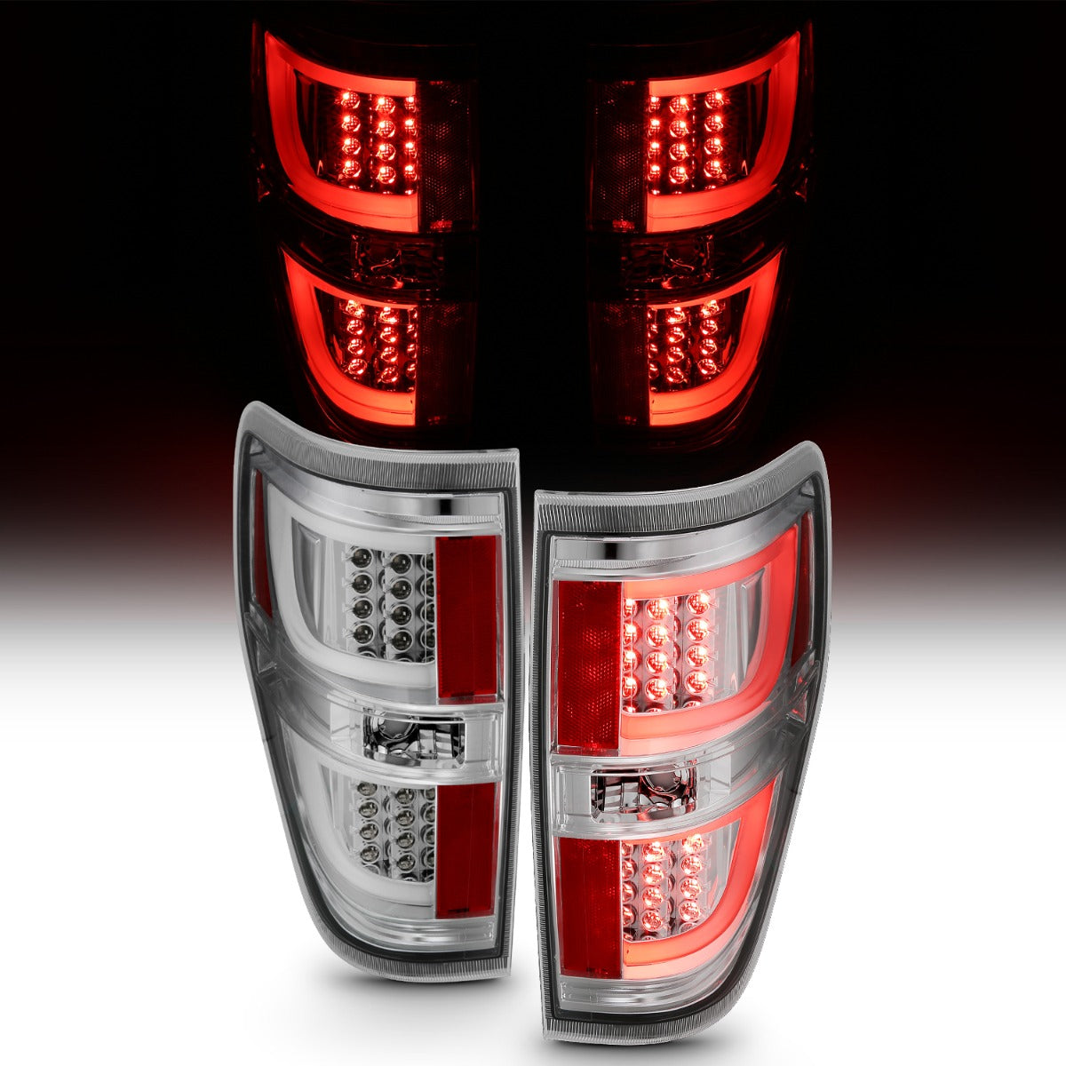 FORD F-150 09-14 LED TAIL LIGHTS G2 CHROME CLEAR LENS