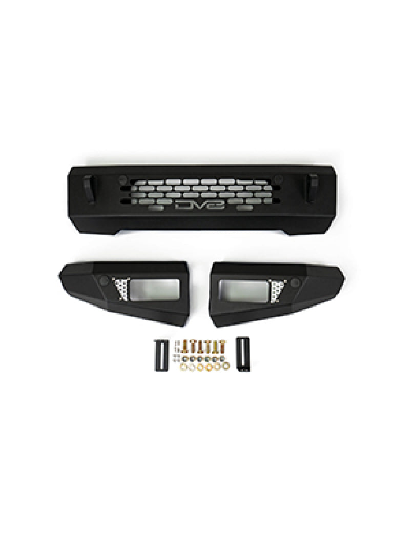DV8 Offroad 2021+ Ford Bronco Low-Profile Front Bumper with Dual Row LED Light Bar Mount FBBR-03