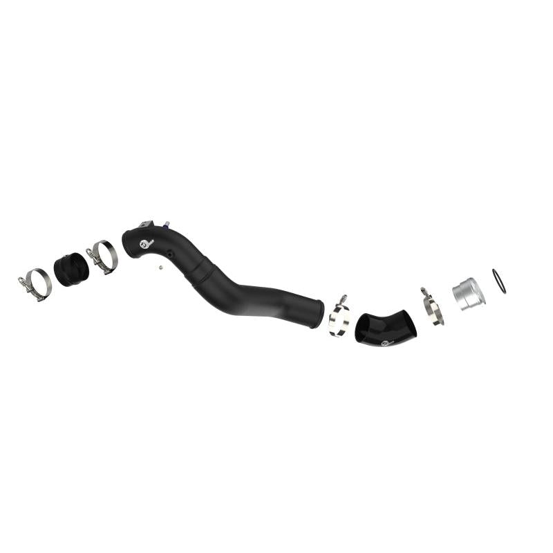 aFe 21+ Ford F-150 V6-3.5L (tt) BladeRunner 3in to 3.5in Aluminum Cold Charge Pipe Black-SR1 Performance