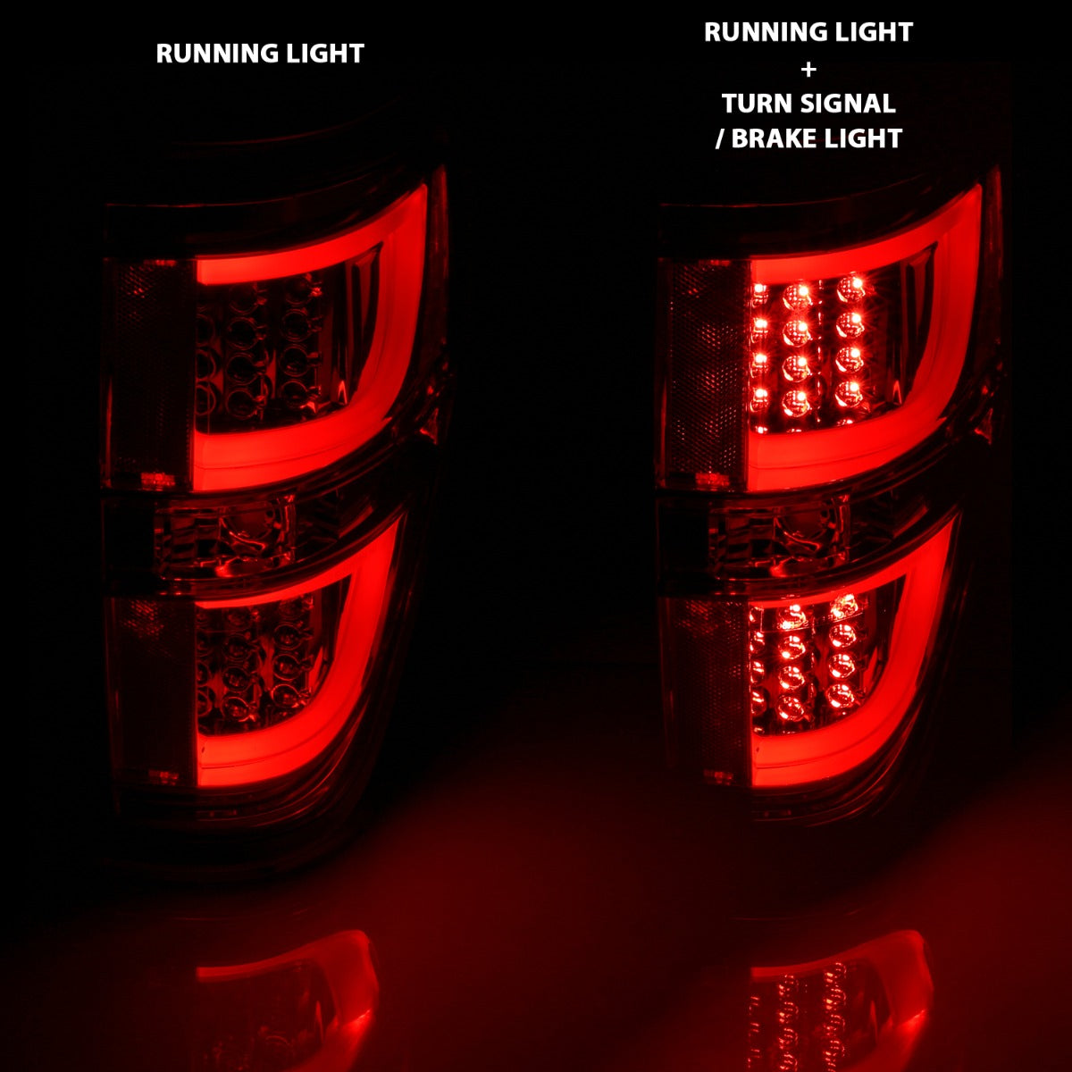 FORD F-150 09-14 LED TAIL LIGHTS G2 CHROME CLEAR LENS