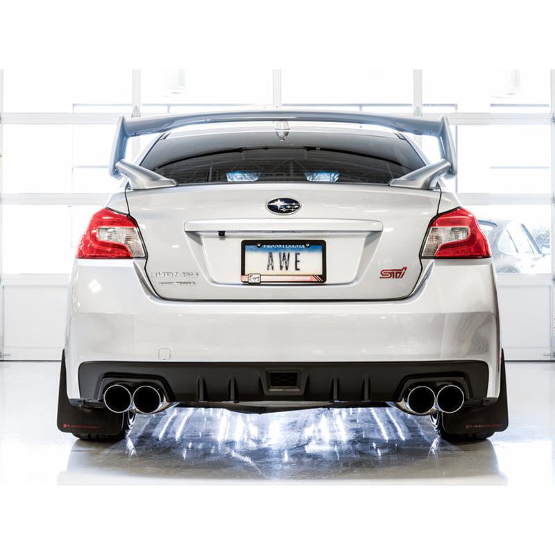 AWE Tuning Subaru STI VA / WRX GV / STI GV Sedan Touring Edition Exhaust - Chrome Silver Tip (102mm)