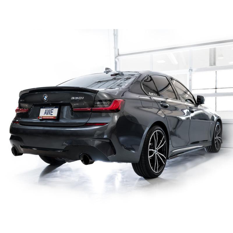 AWE 19-23 BMW 330i / 21-23 BMW 430i Base G2X Track Edition Axle Back Exhaust - Diamond Black