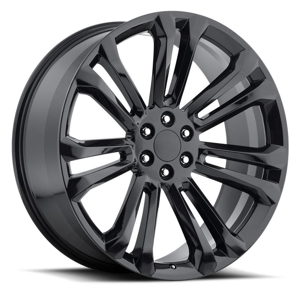 22X9 6X5.5 +24 HB 78.1 2015 GMC GLOSS BLACK WITH CAP-SR1 Performance