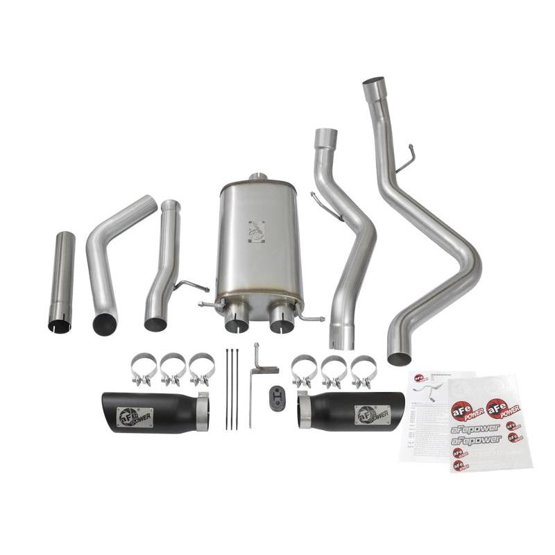 aFe MACH Force-Xp 3in CB SS Dual Exhaust w/Black Tips 09-16 GM Silverado/Sierra 4.3L/4.8L/5.3L-SR1 Performance