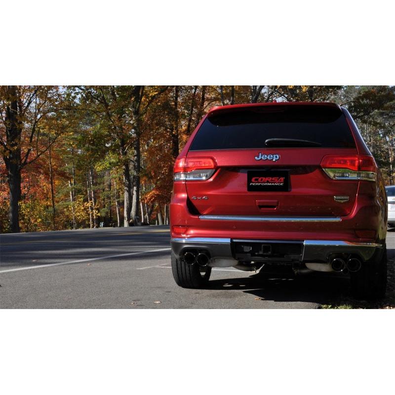 Corsa 2014-2021 Jeep Grand Cherokee Summit Edition Black 2.5in Dual Rear Exit Cat-Back Exhaust-SR1 Performance