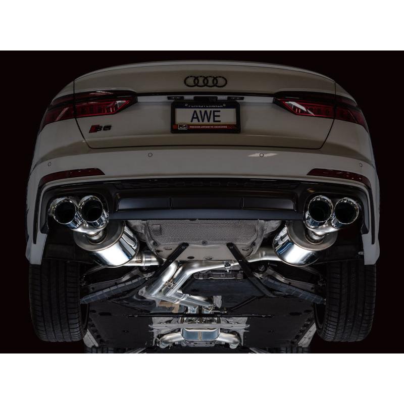 AWE Tuning 19-23 Audi C8 S6/S7 2.9T V6 AWD Touring Edition Exhaust - Chrome Silver Tips