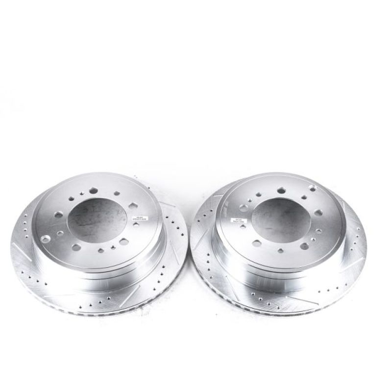 Power Stop 13-21 Toyota Land Cruiser Rear Evolution Drilled & Slotted Rotors - Pair-SR1 Performance