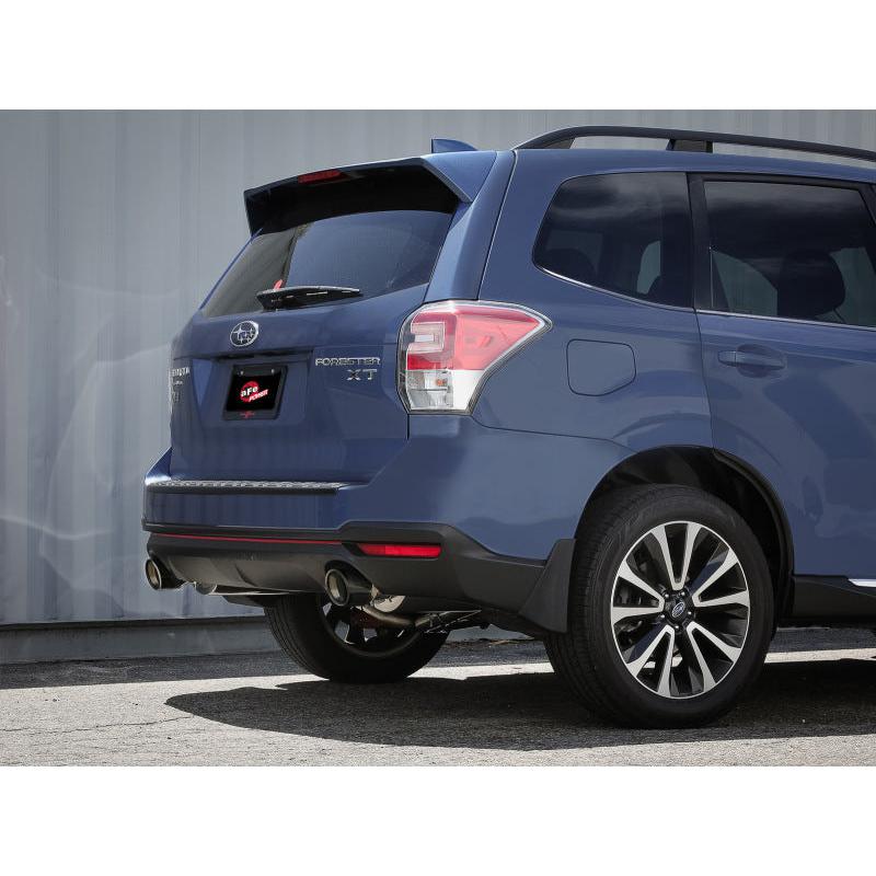 aFe Subaru Forester XT 14-18 H4-2.5L (t) Takeda 2-1/2in to 2-1/4in 304 SS Cat-Back- Black Tip-SR1 Performance
