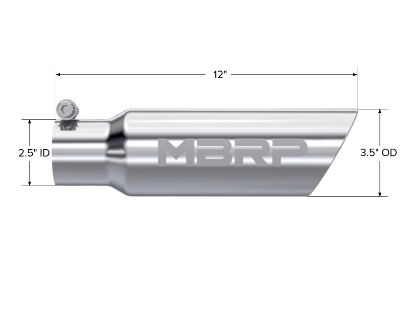 MBRP Universal Tip 3in O.D. Dual Wall Angled 2 inlet 12 length-SR1 Performance
