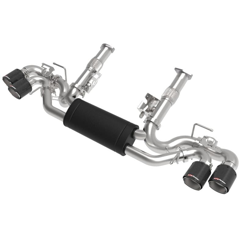 aFe MACH Force-Xp 3in to 2-1/2in 304SS Cat-Back 2020 Chevy Corvette (C8) 6.2L - Carbon Fiber Tip-SR1 Performance