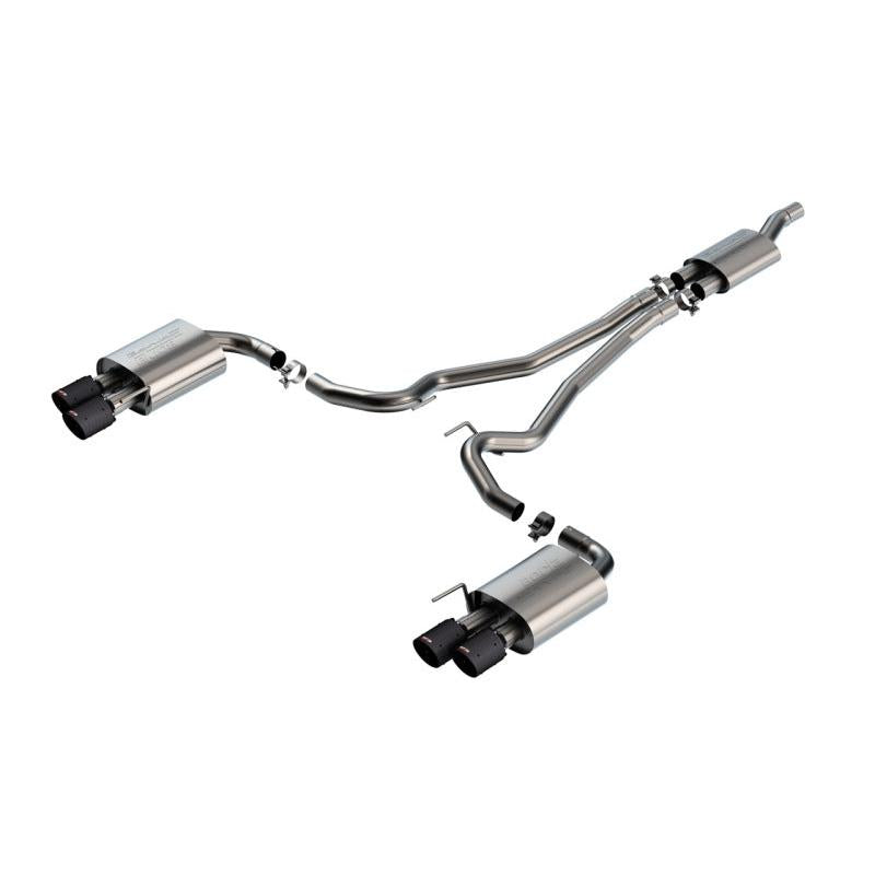 Borla 2024 Ford Mustang 2.3L Ecoboost S-Type Catback Exhaust CF BA w/ Quad Tips - Non-Active